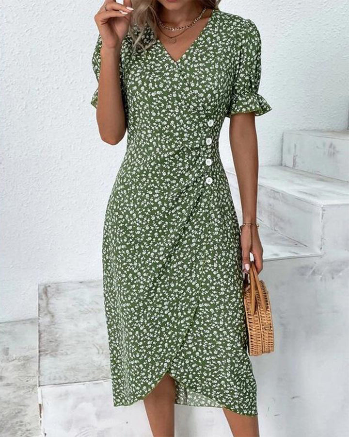 Abito Gloria Fresh Bloom con scollo a V