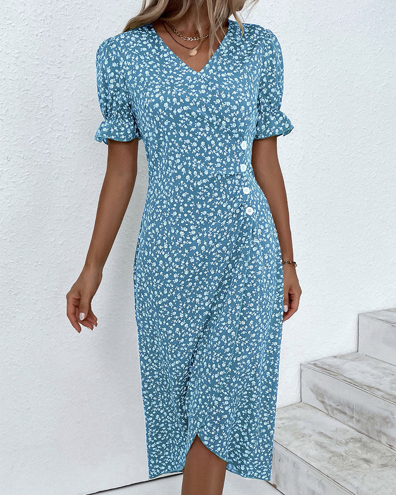 Abito Gloria Fresh Bloom con scollo a V
