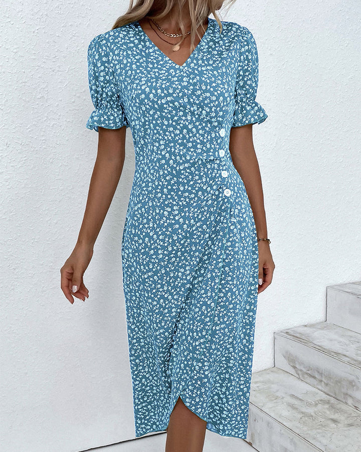Abito Gloria Fresh Bloom con scollo a V