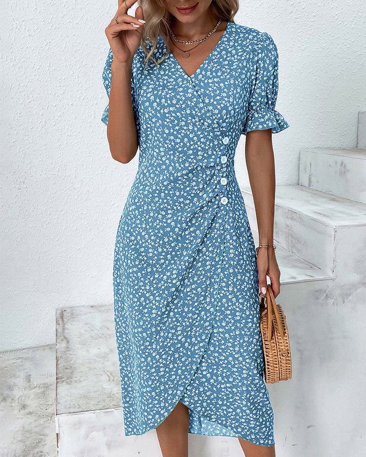 Abito Gloria Fresh Bloom con scollo a V