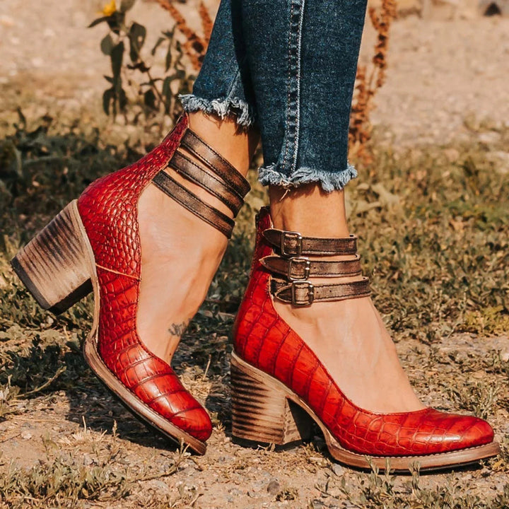 Scarpe con tacco a blocco con cinturino Rina