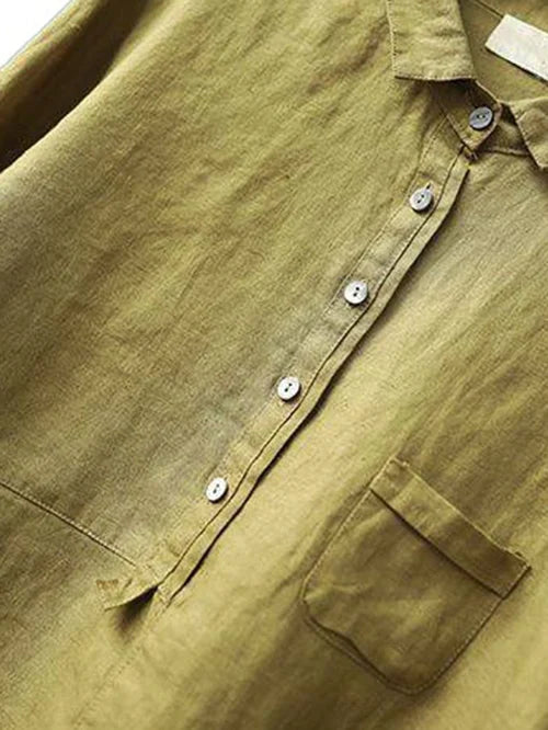 Camicia a maniche lunghe in lino da donna Rhea