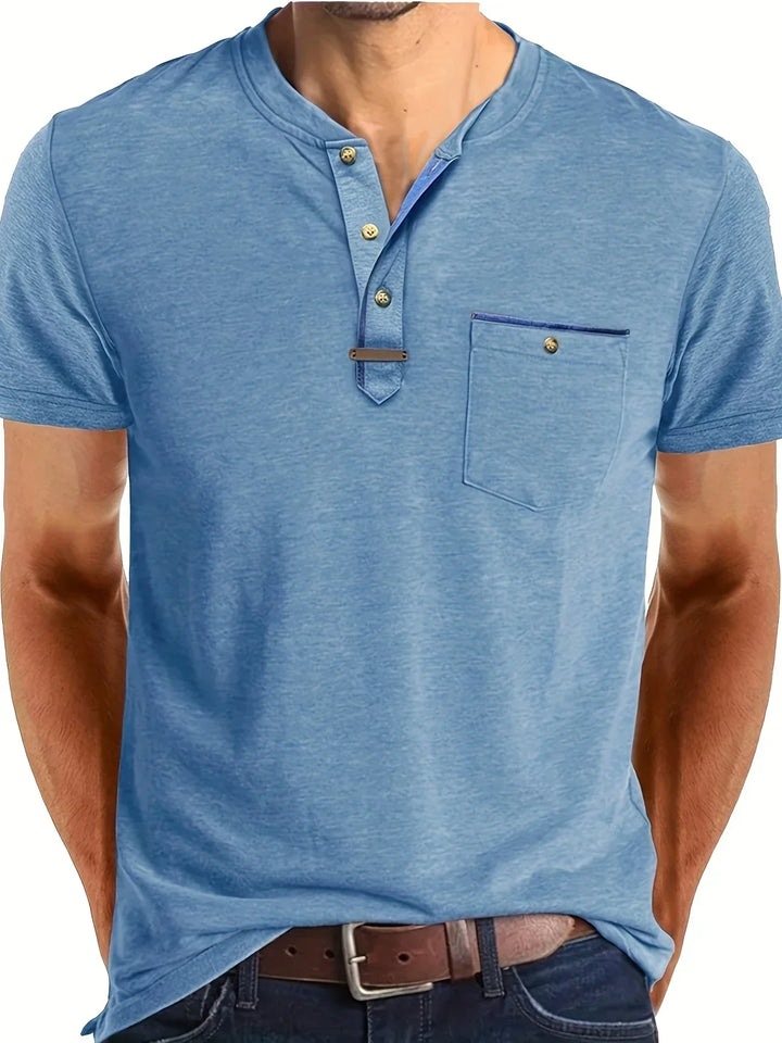 Saxon Elegante T-shirt a girocollo con tasca