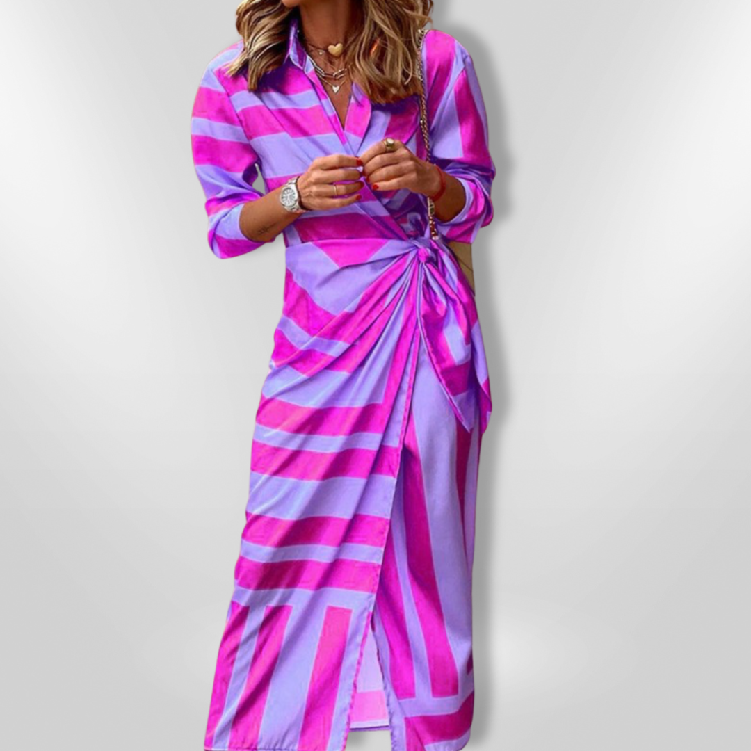 SOLANA - Vestito a portafoglio stampato