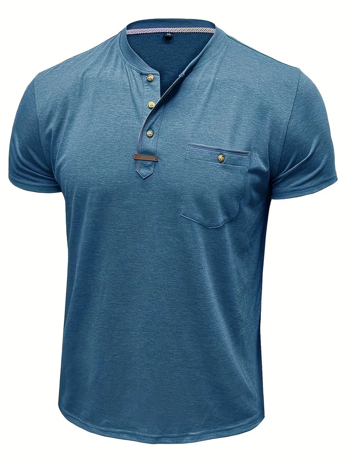 Saxon Elegante T-shirt a girocollo con tasca
