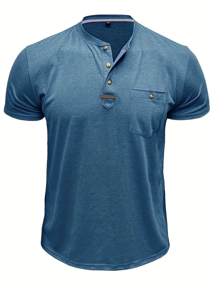 Saxon Elegante T-shirt a girocollo con tasca