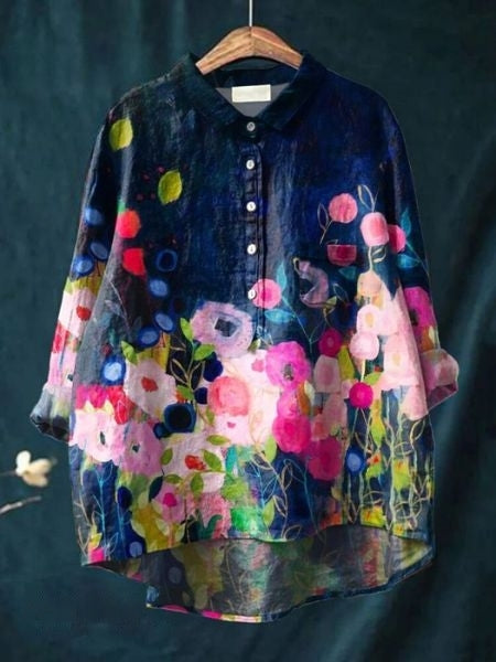Camicetta con stampa floreale Lila