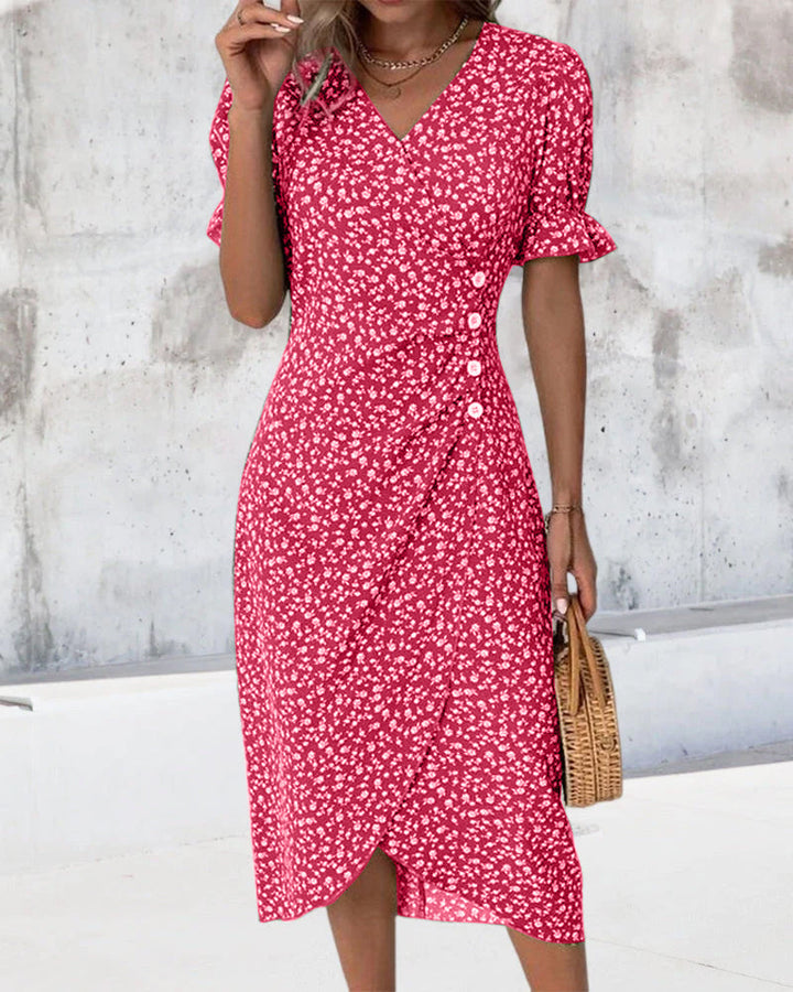 Abito Gloria Fresh Bloom con scollo a V