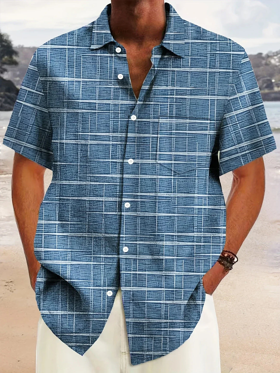 Camicia Haroyan con motivo a righe a quadri alla moda