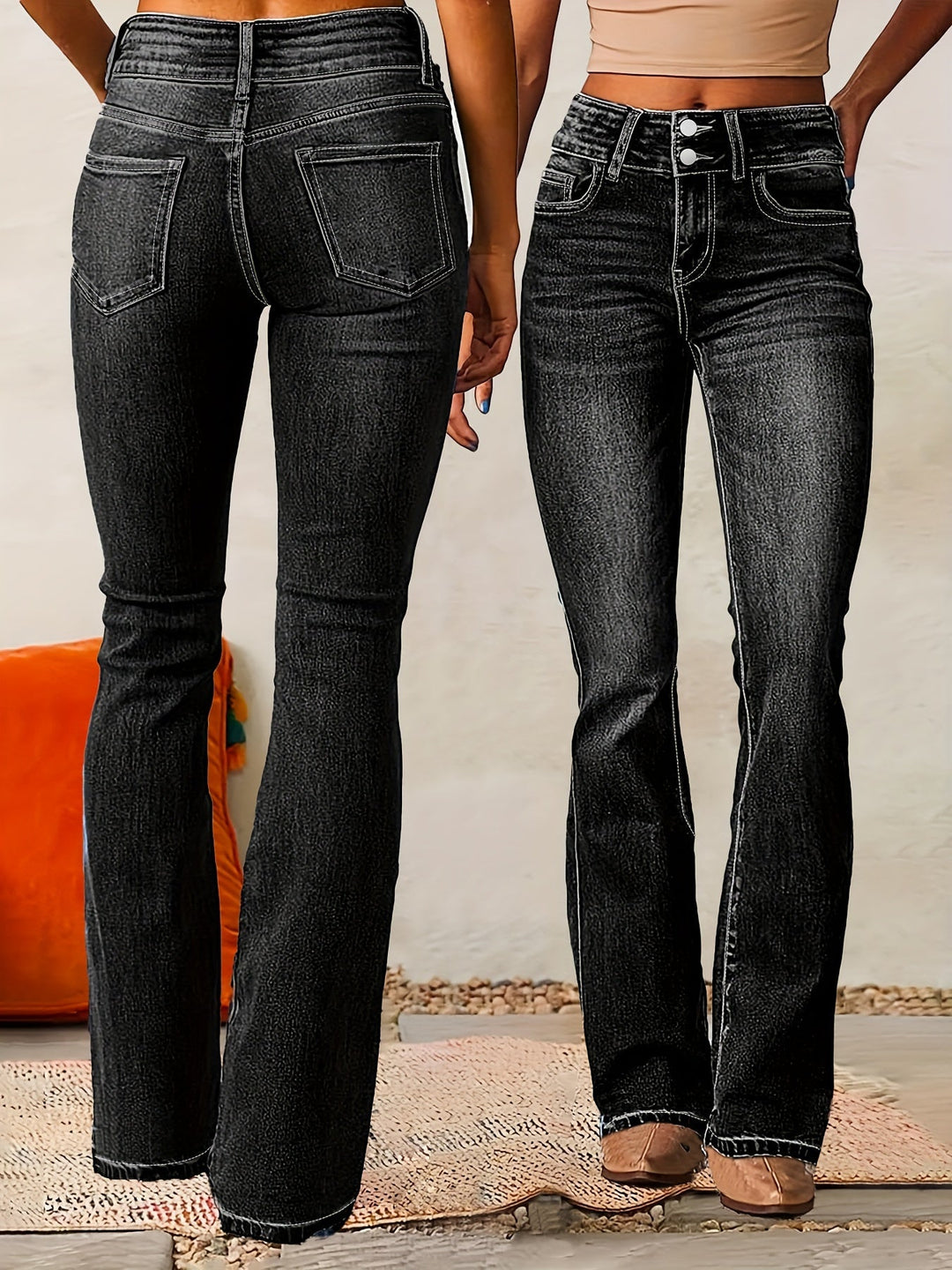 Aya - Jeans svasati a vita alta