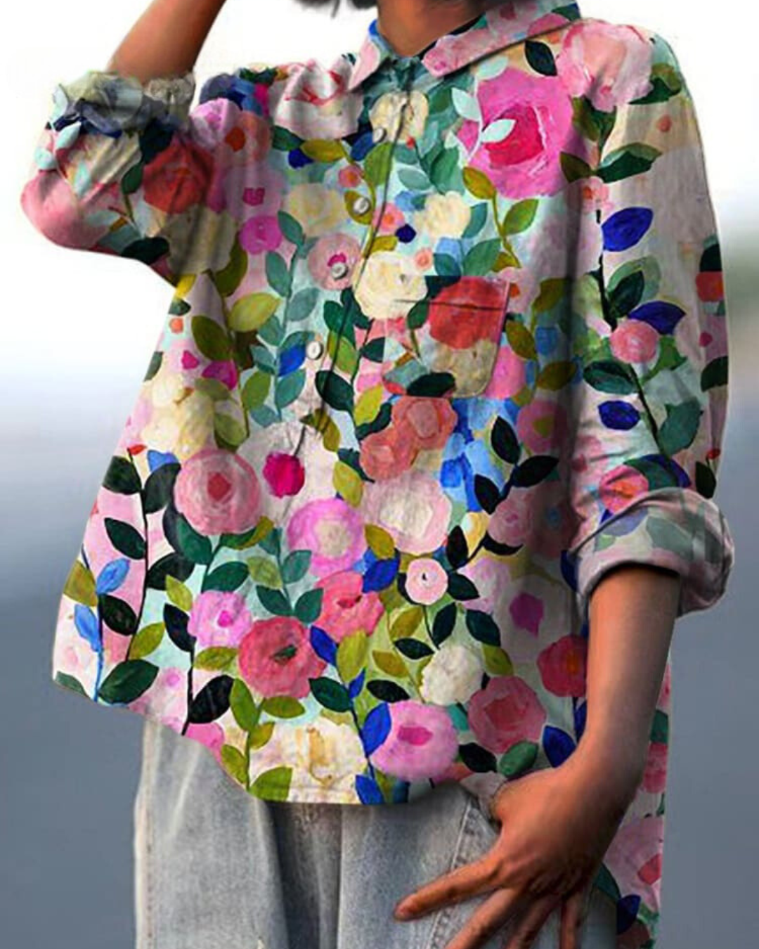 Camicetta con stampa floreale Lila