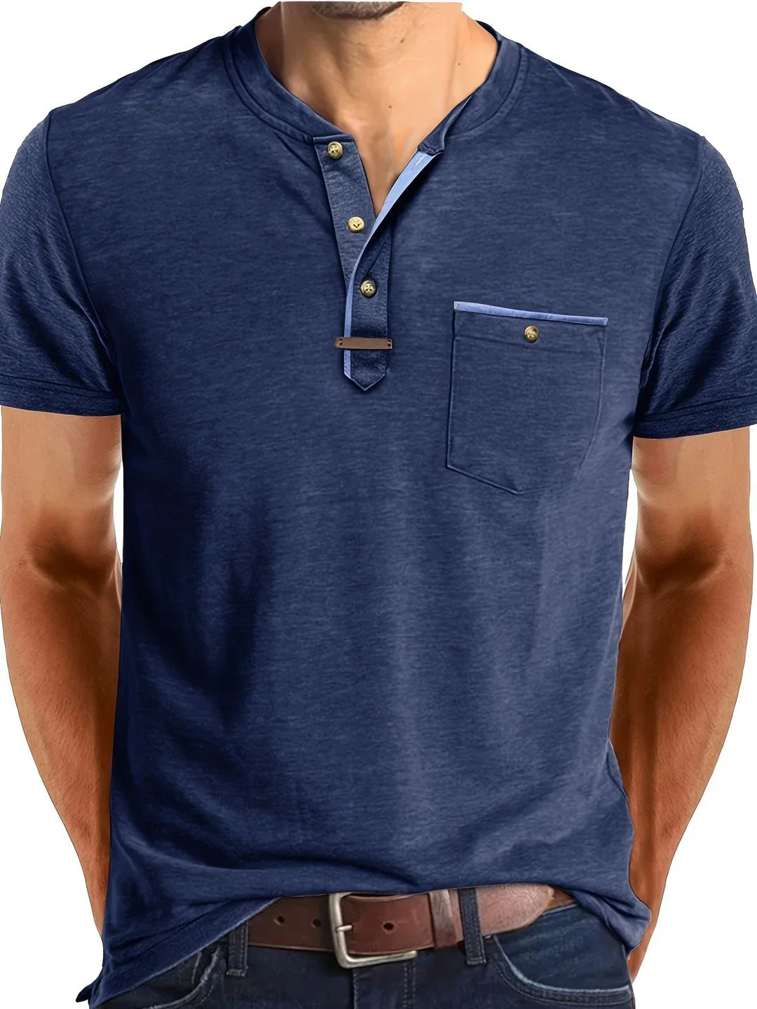 Saxon Elegante T-shirt a girocollo con tasca