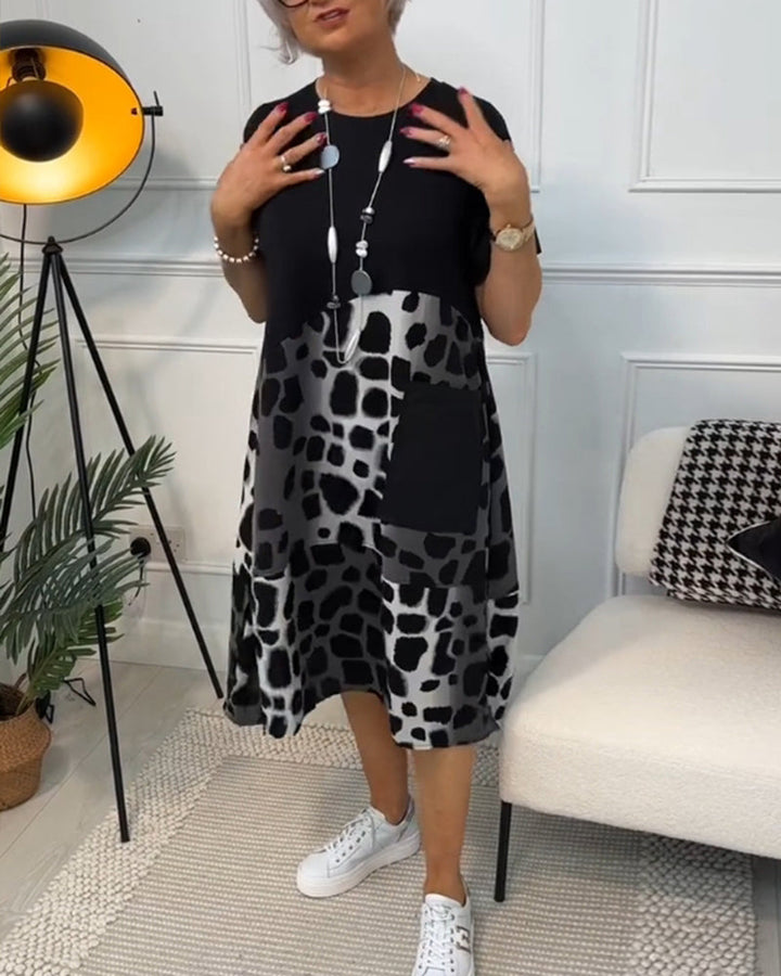 Adriana - Vestito midi a maniche corte da donna