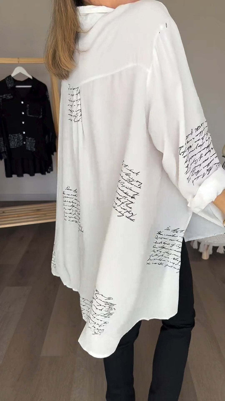 Camicia Callista con bottoni scritti a mano