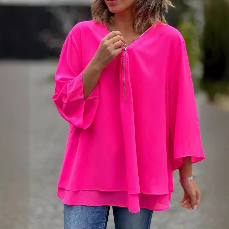 Camicetta Lorelai con cerniera in chiffon