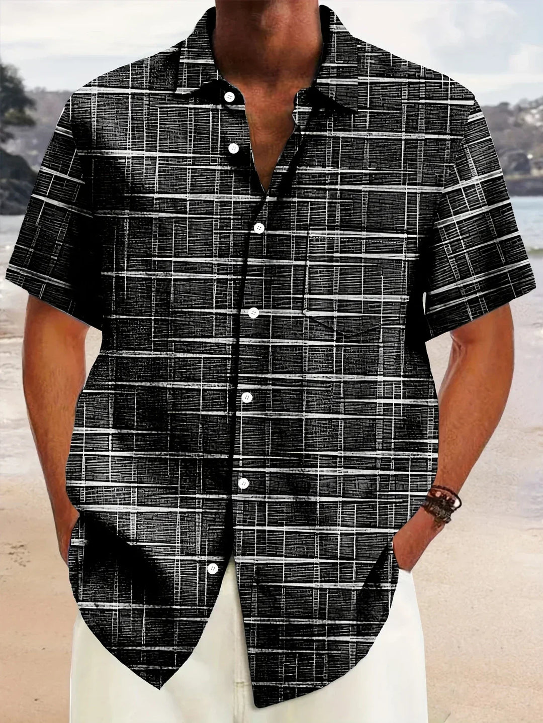 Camicia Haroyan con motivo a righe a quadri alla moda
