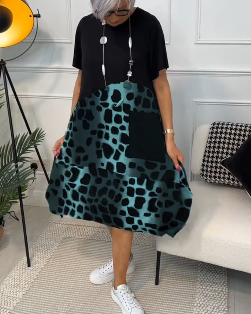 Adriana - Vestito midi a maniche corte da donna