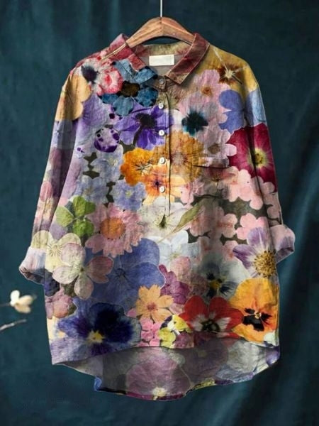 Camicetta con stampa floreale Lila