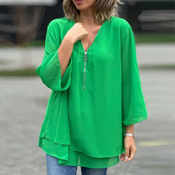 Camicetta Lorelai con cerniera in chiffon