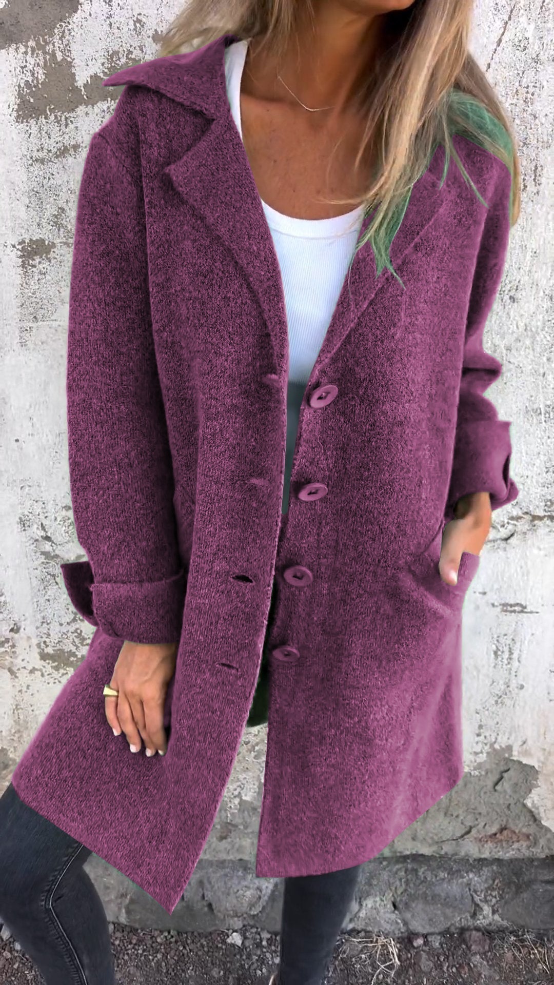 cappotto a maglia lunga ada