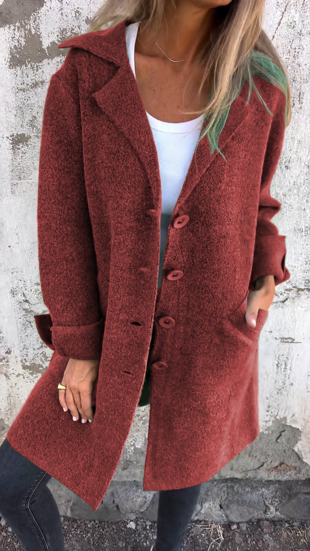 cappotto a maglia lunga ada