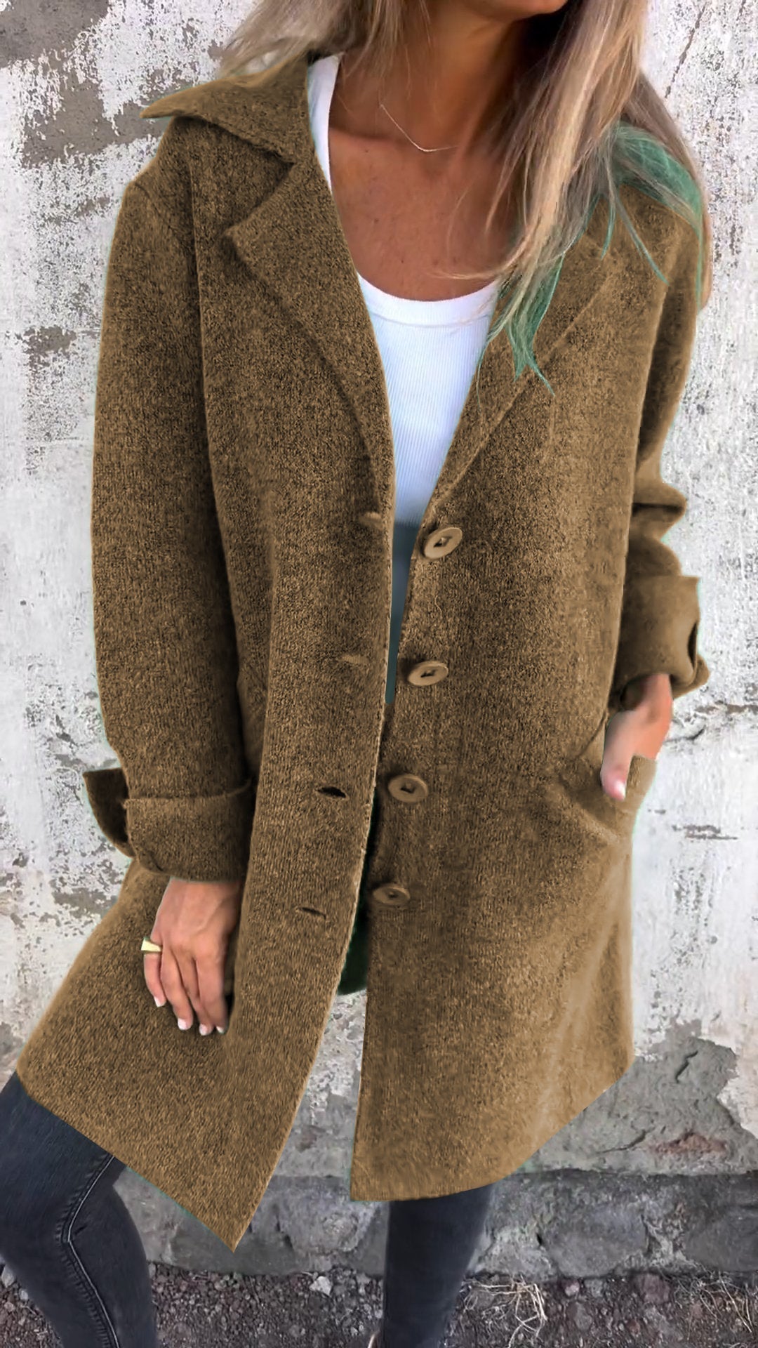 cappotto a maglia lunga ada
