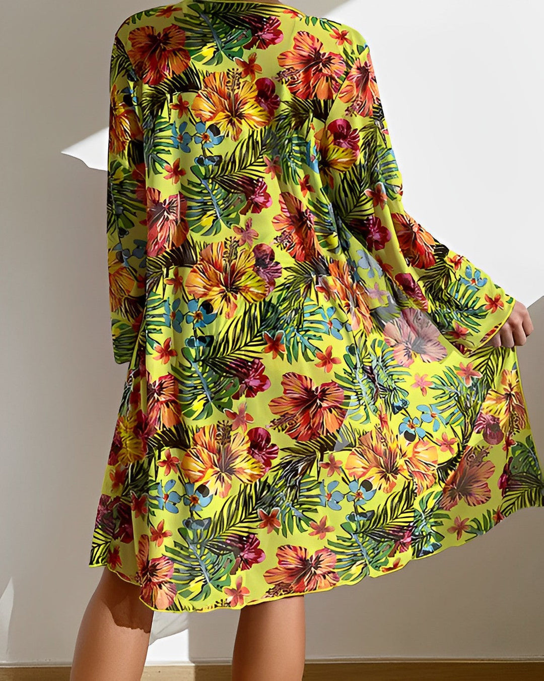 Set bikini con stampa tropicale Flora e copricostume