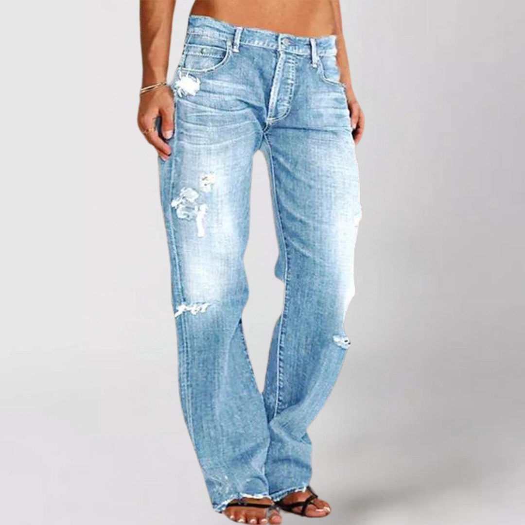 Jeans Viktoria a gamba larga in denim
