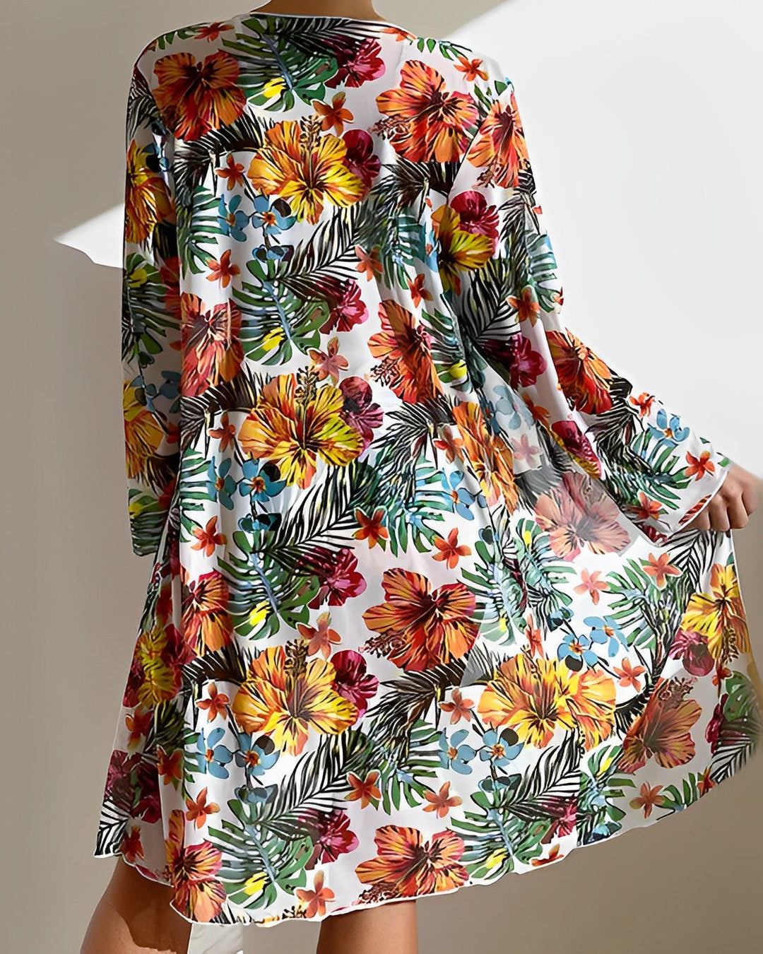 Set bikini con stampa tropicale Flora e copricostume