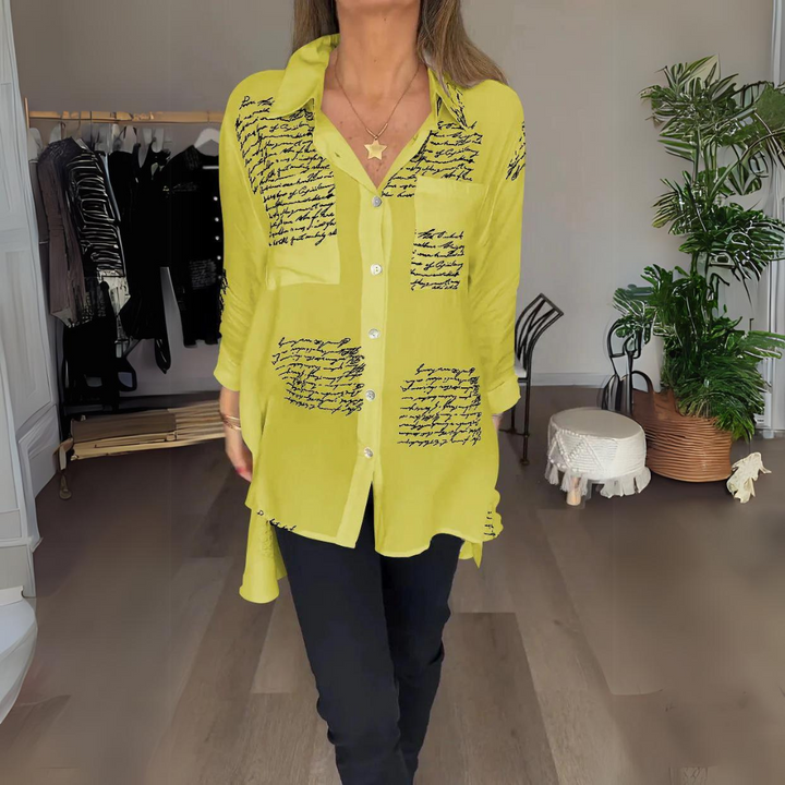 Camicia Callista con bottoni scritti a mano