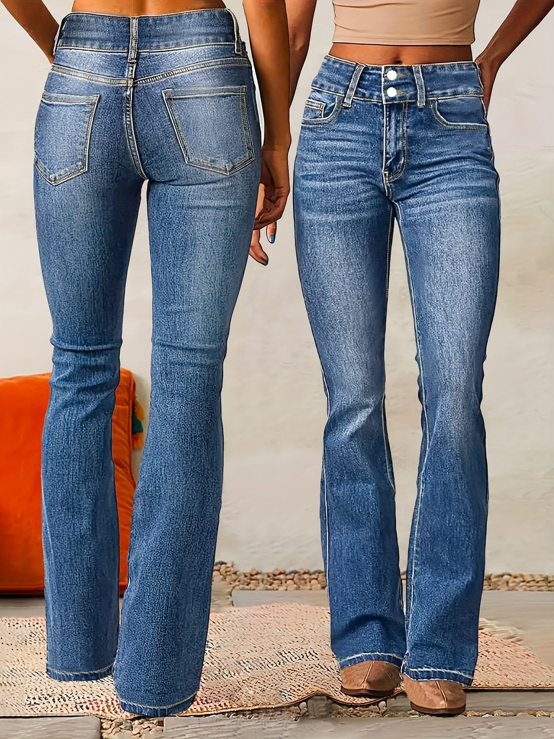 Aya - Jeans svasati a vita alta