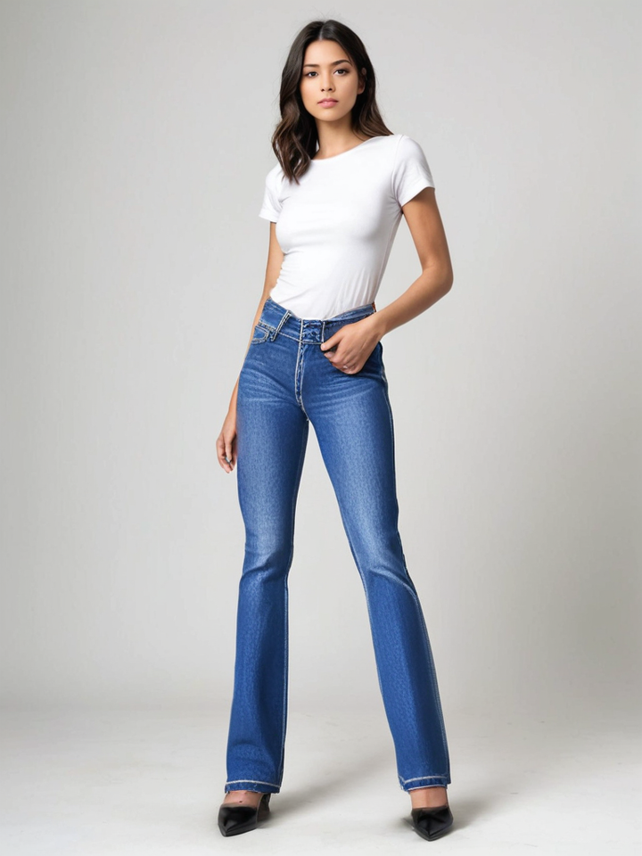 Aya - Jeans svasati a vita alta