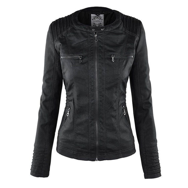 Olivia - Giacca in pelle da donna con cappuccio