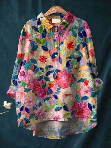 Camicetta con stampa floreale Lila