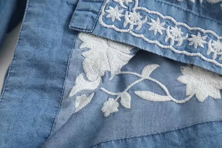 Cardigan Boho Denim Bloom