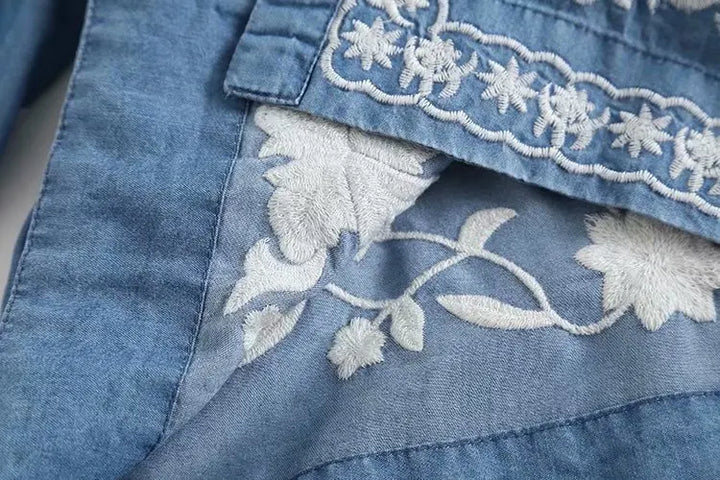 Cardigan Boho Denim Bloom