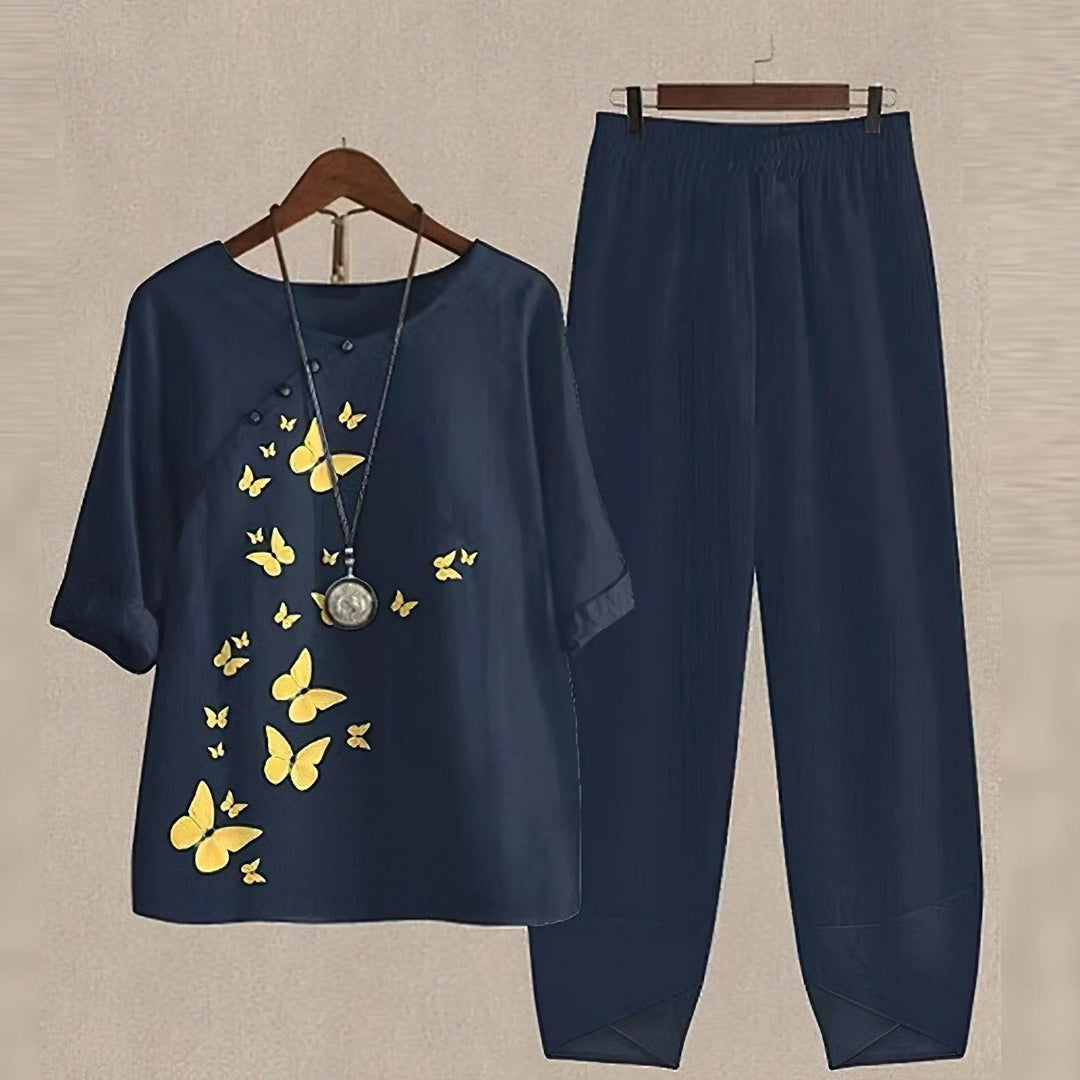 Lyanna - Set camicetta e pantaloni casual da donna