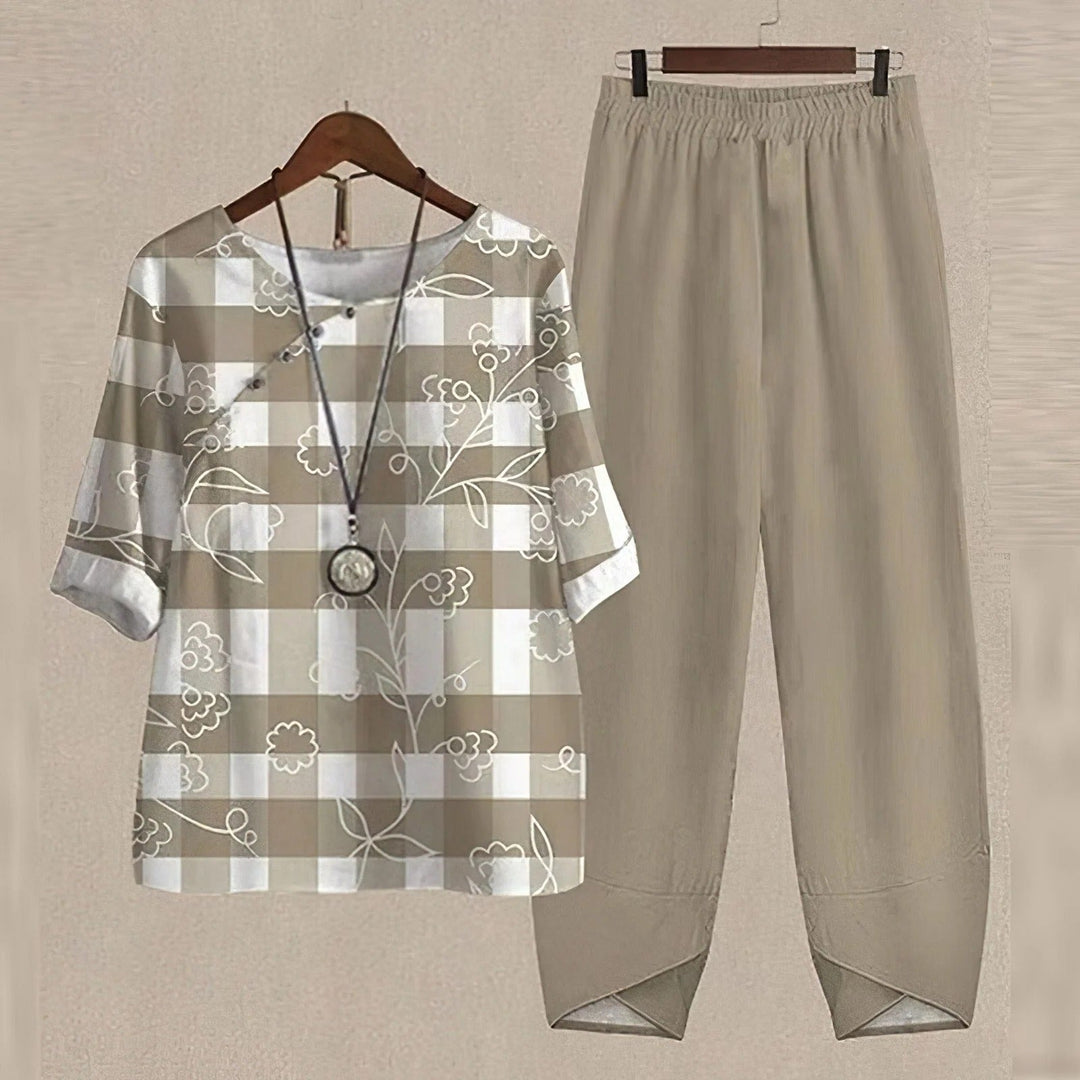 Lyanna - Set camicetta e pantaloni casual da donna