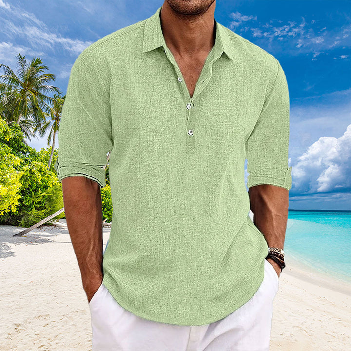 Tyler - Camicia casual a maniche lunghe in lino