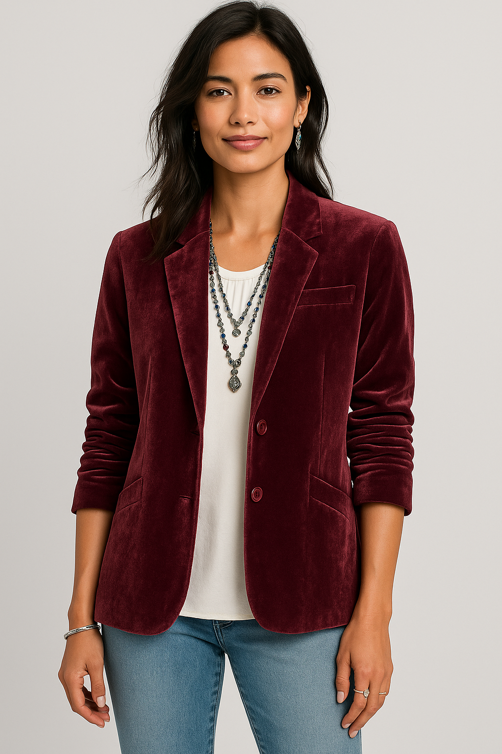 Blazer slim in velluto Sioba