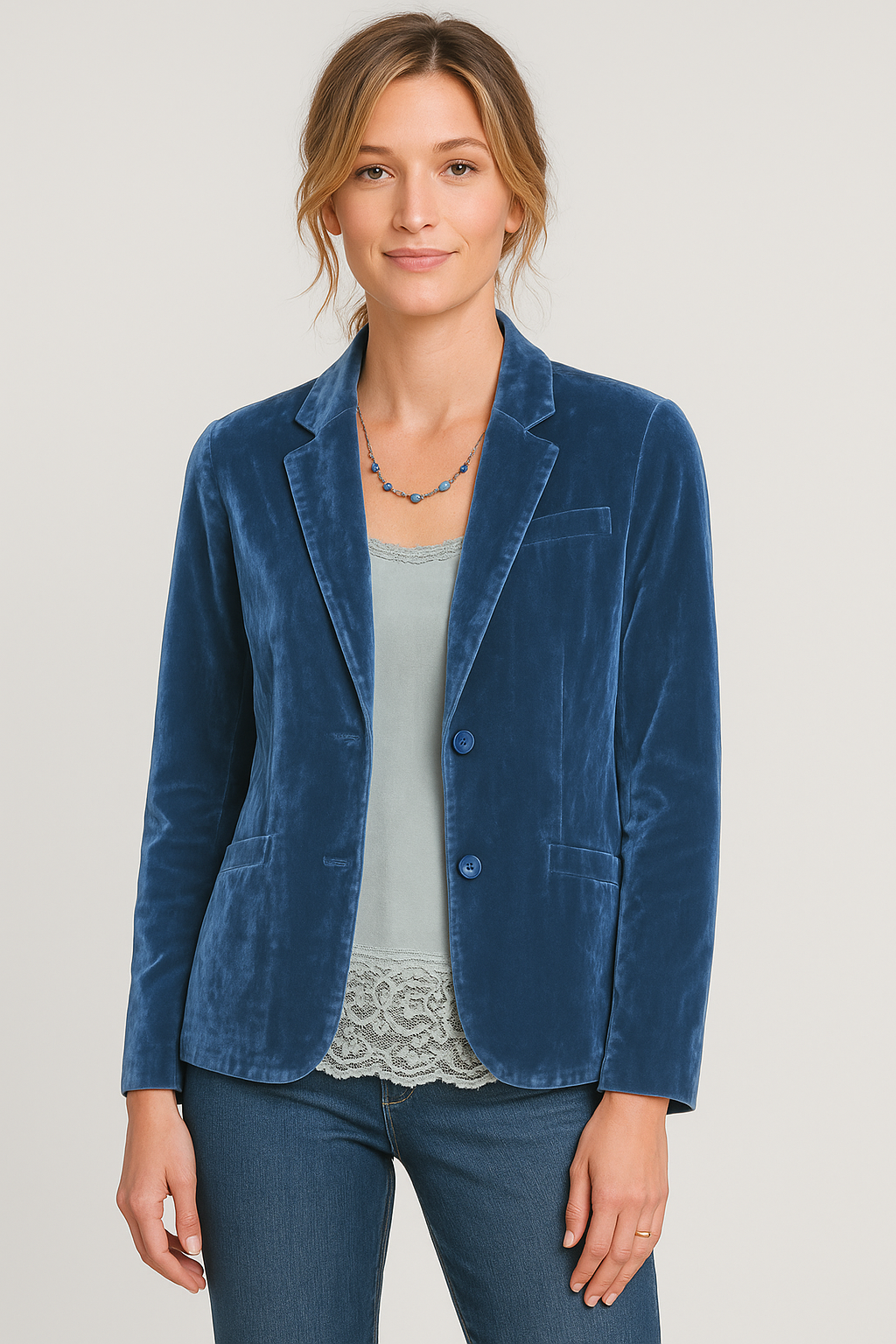 Blazer slim in velluto Sioba