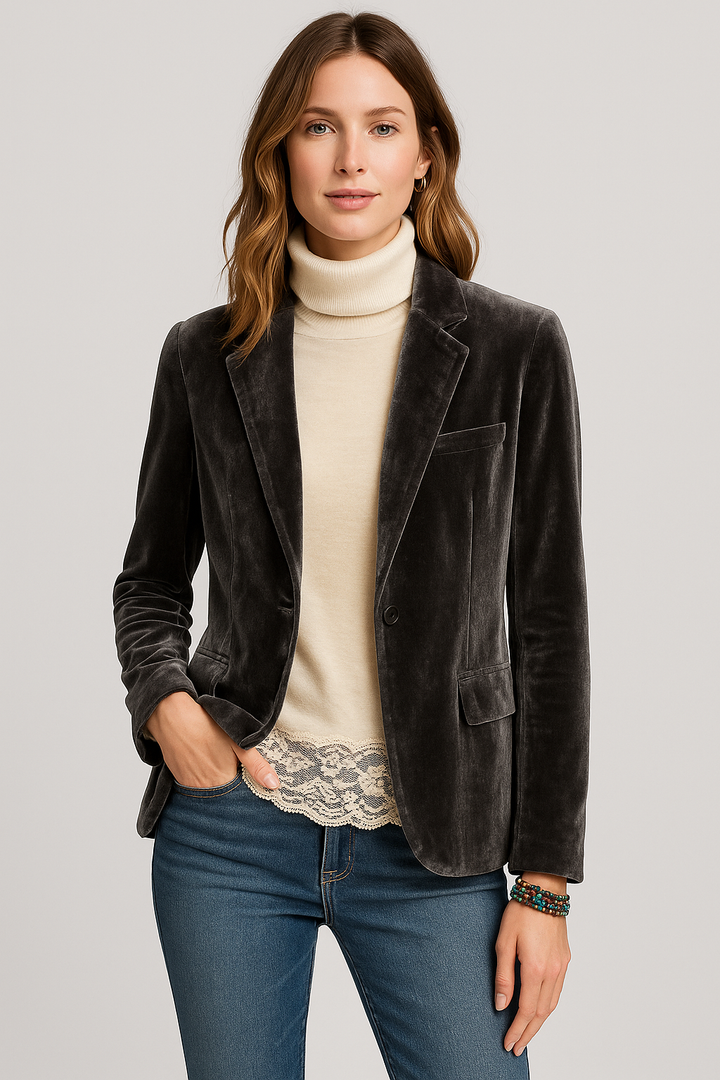Blazer slim in velluto Sioba