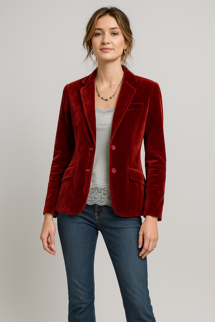 Blazer slim in velluto Sioba