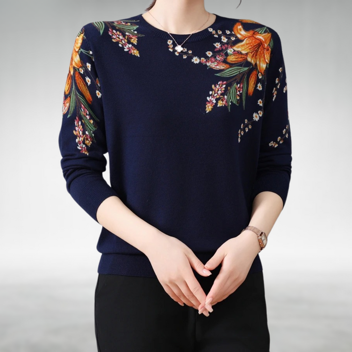Alannah - Maglione elegante in maglia floreale