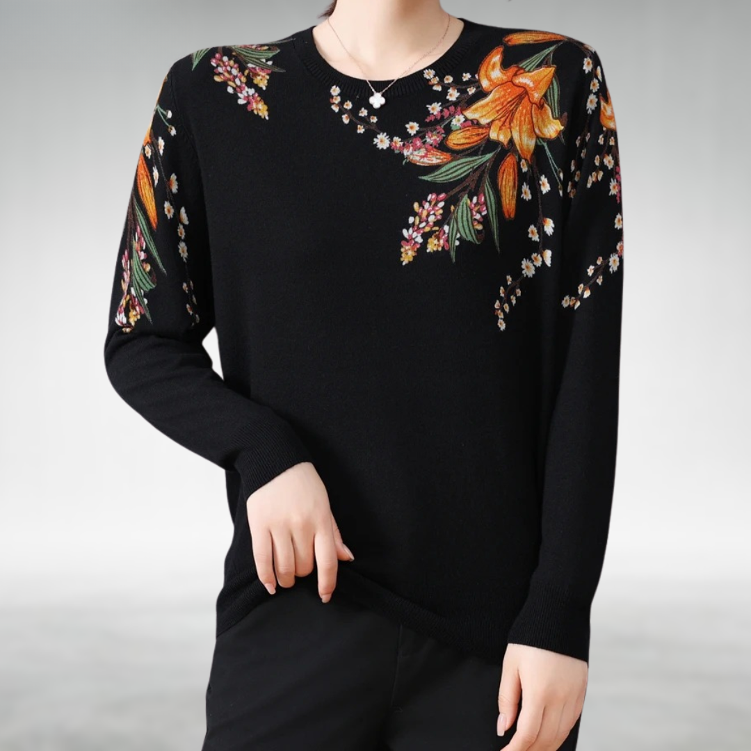 Alannah - Maglione elegante in maglia floreale