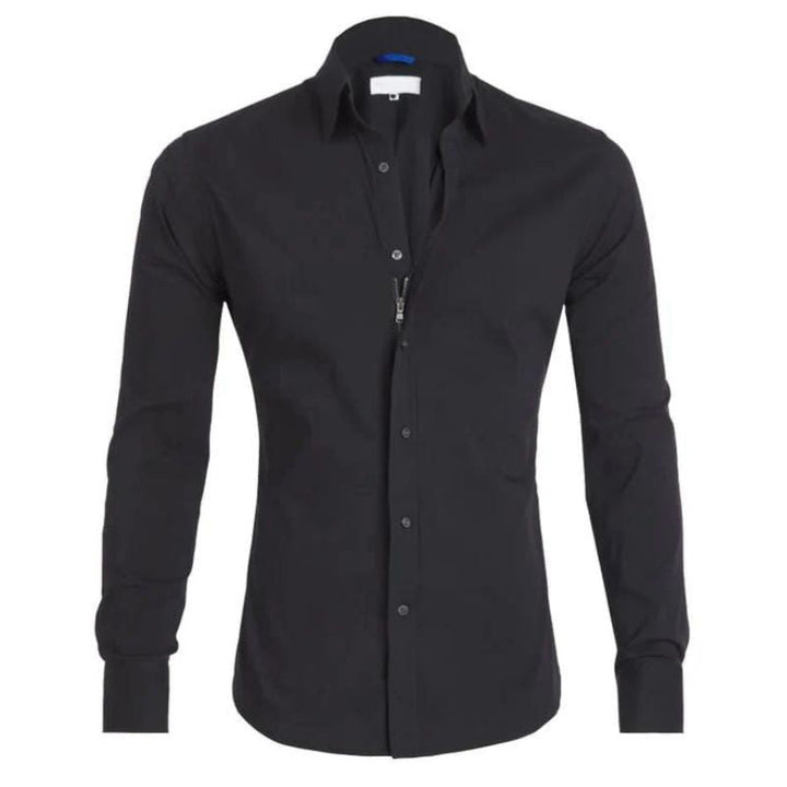 Camicia con zip antipiega Leo
