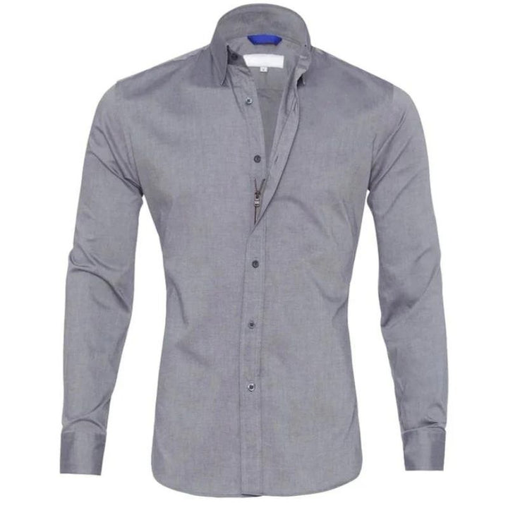 Camicia con zip antipiega Leo