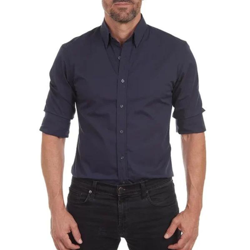 Camicia con zip antipiega Leo