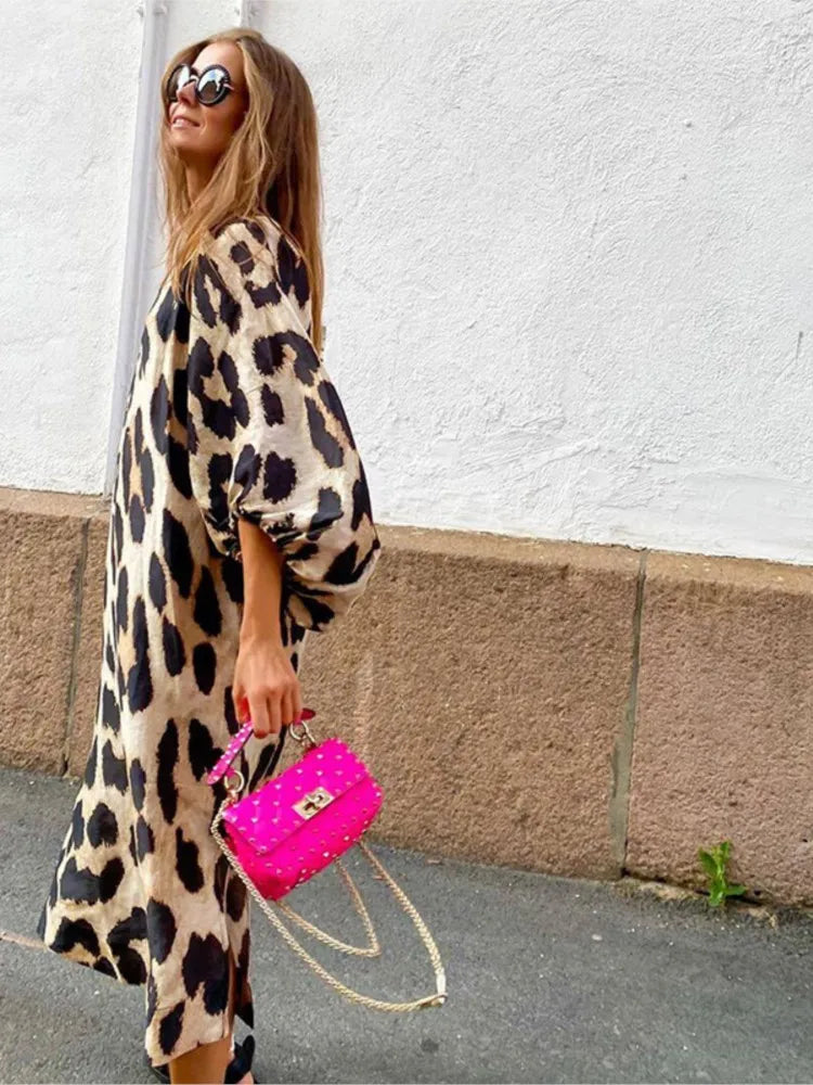 Abito Liza con stampa leopardo