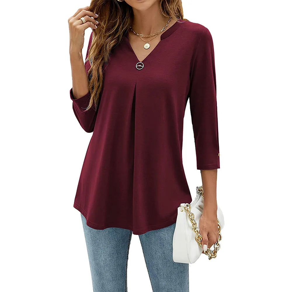 Elena Top elegante con scollo a V